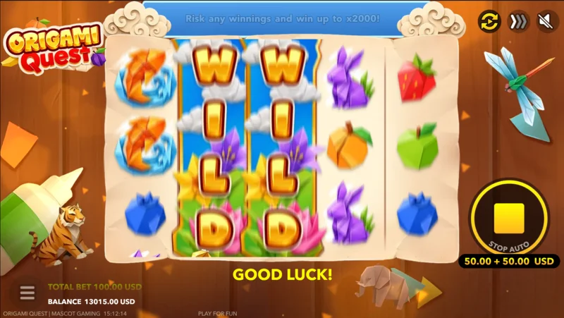Origami Quest – Gewinn mit Sticky Wild-Walze